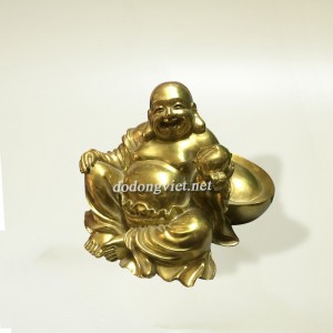 tượng di lặc cầm đào tiên đồng vàng