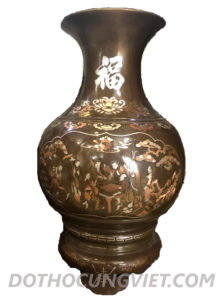 lộc bình bằng đồng khảm tam khí cao cấp lộc bình bằng đồng khảm tam khí cao cấp